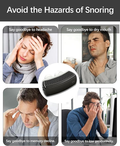 Anti Snoring Devices, Electric Snoring Solution with Adjustable Security Strap, Adjustable 6-Speed, Universal Fit for All Nose Shapes, Portable Sleep Apnea Devices for Men & Women (Charcoal Black)