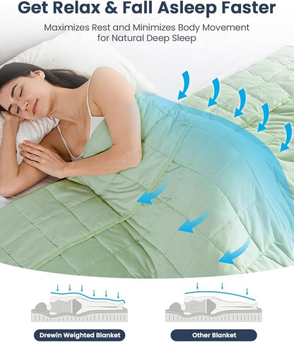 Weighted Blanket 48 x 72 inches 12lbs, Weighted Blankets Twin Size for Adults, Soft Breathable Microfiber Heavy Blanket with Ceramic Beads for Sleep Calm, Cooling Bed Blanket All Season, Olive Green