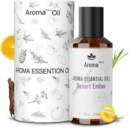 Hotel Scented Essential Oils - Desert Ember- for Waterless Oil Diffuser, Aromatherapy Essential Oil Blends for Diffusers, Luxury Hotel Scents - Inspired by 5 Star Hotels, Air Freshener Room Diffuser