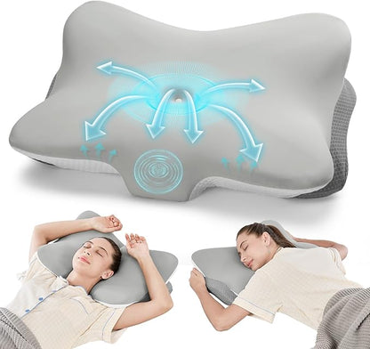 Cervical Pillow for Neck and Shoulder Pain Relief, Ergonomic Memory Foam Contour Pillow with Adjustable Dual Heights, Breathable Pillowcase, Orthopedic Support for Side Back Stomach Sleepers