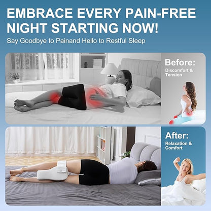 Knee Pillow for Side Sleepers,Leg Pillows for Sciatica,Knees,HIPS,Joints Between Legs,Back Pain Relief When Side Sleeping Spine Alignment Support for Knee Surgery Recovery,Removable Strap