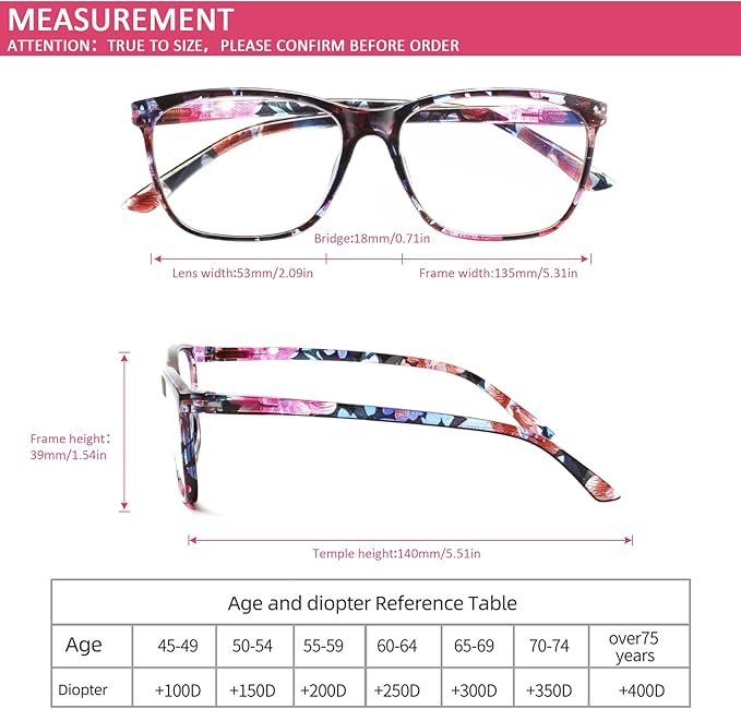 Henotin 6 Pack Ladies Reading Glasses Blue Light Blocking Spring Hinge Readers Anti Eyestrain Computer Eyeglasses (Multicolor-2, 1.75, multiplier_x)