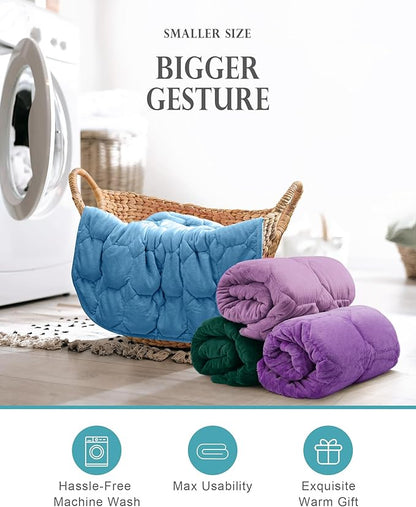 Cottonblue Weighted Lap Blanket Pad 7 lbs 29" x 24", Cozy Luxury Crystal Velvet Weighted Blanket for Adults, Small Weighted Blanket Throw All Season for Travel Relaxation Sleeping, Light Purple