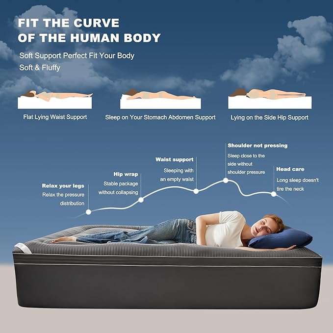 BEDLORE King Mattress Topper, Thick Pillow Top Pad for Back Pain Relief, Cooling Soft Mattress Cover with Deep Pockets 6-18 inch