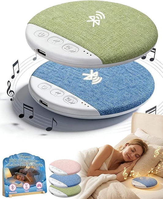 2026 New Flat Under Pillow Speakers for Sleeping, Bone Conduction Pillows Speaker Bluetooth, Private Ultra-Thin Aid with White Noise Timer, Mini Portable Slim Wireless Bedside Speak