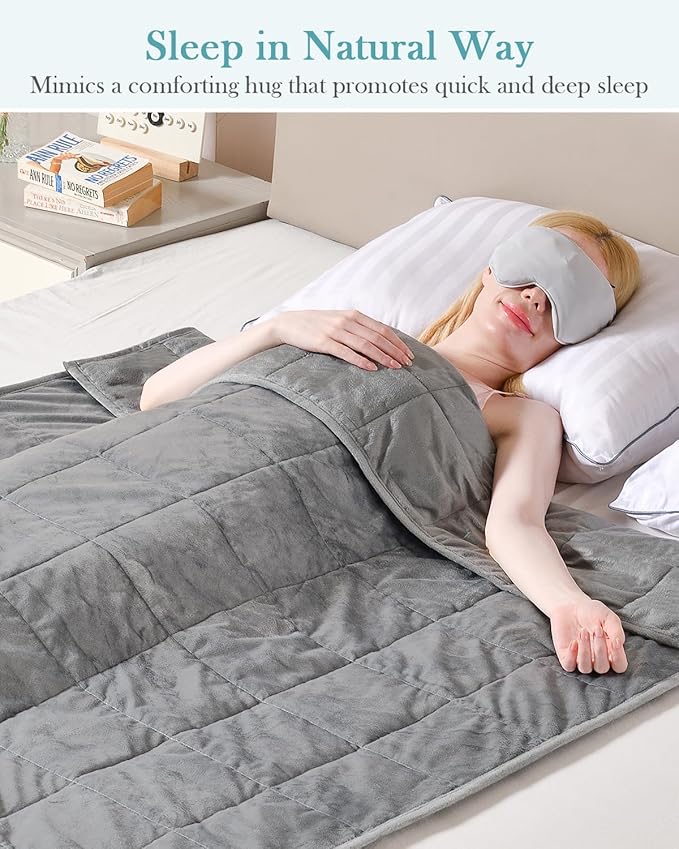 Topblan Weighted Blanket Queen Size 20lbs, Adult Weighted Blankets with Soft Warm Fabric for Sleeping and Calming, Adult Heavy Blanket for Sofa Bed, Grey, 60 x 80 inches