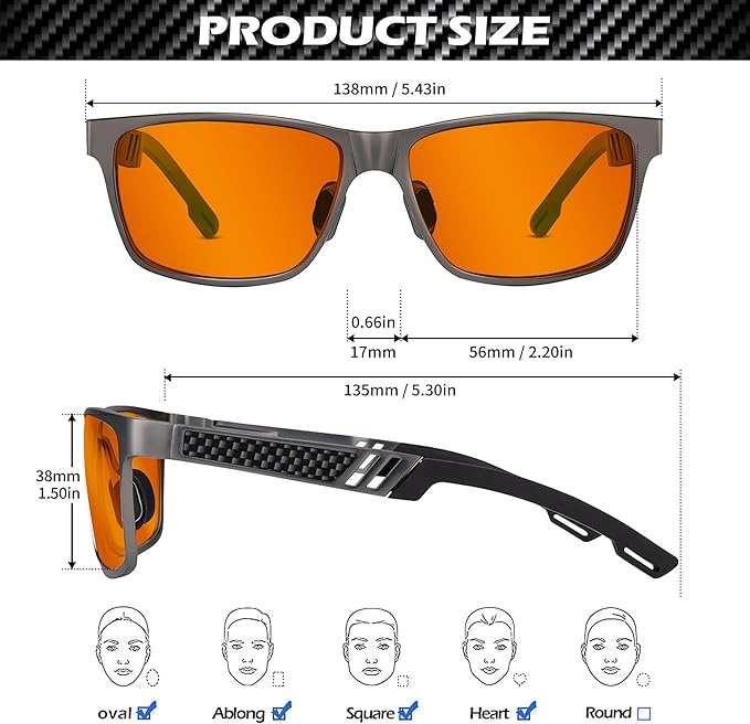 ANYLUV Gaming Glasses for Men Anti Blue Light Computer Glasses Rectangle Al-Mg Metal UV400 Mens Blue Light Filter Eyeglasses