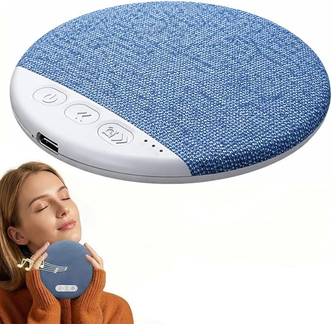 Pillow Speakers for Sleeping，Under Pillow Speaker with White Noise Timer, Mini Bone Conduction Sleep Aid with Stereo Bass (Blue)