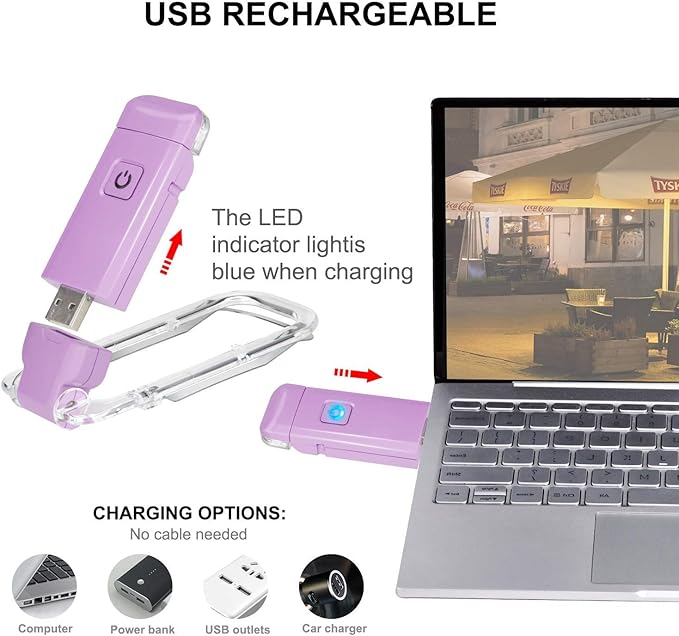 Rechargeable Book Reading Light for Kids,Clip on LED Portable Bookmark Light with Brightness Adjustable for Eye-Protection,Warm White and Amber LEDs Night Reading Lights for Bookwarms
