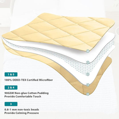 L'AGRATY Weighted Blanket - 60"x80" 15lbs Cooling Breathable Heavy Blanket Microfiber Material with Glass Beads for Adult All-Season Summer Fall Winter Soft Thick Comfort