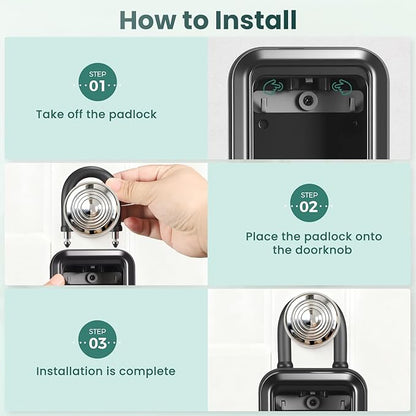 Smart Key Lock Box Electronic Bluetooth Lock Box with APP Control & PIN Code Types,Share eKey Lock Box for Airbnb Realtor House Office with Removable Shackle
