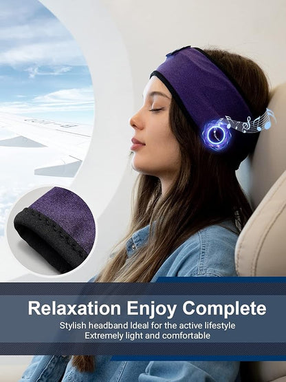 Lullaband Bluetooth Headband Headphones, Sleep Headphones for Side Sleepers, Comfortable Headband with Thin Speaker Microphone Handsfree Gift