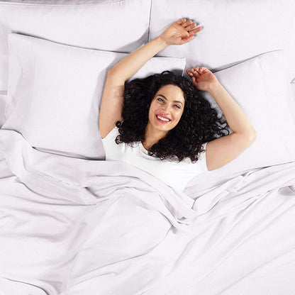 Empyrean California King Fitted Sheet - Deep Pocket, Fits 14-16 Inch Mattress, Ultra Soft Microfiber, Wrinkle-Free & Fade Resistant, Shrinkproof Sheet, Grey Lavender