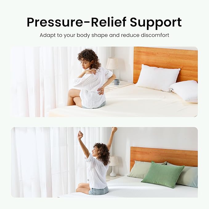 Marsail Twin Size Memory Foam Mattress Topper, 3 Inch Cooling Gel Infused with Soft Cover, CertiPUR-US and Oeko-TEX Certified, Sofa, RV, Camping