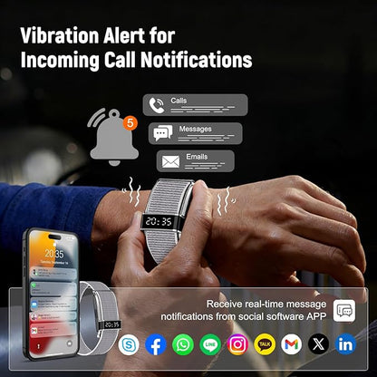 Fitness Trackers Smart Wristband With Hidden Screen(Wrist-Raise Screen Activation)Activity & Sleep Tracker with Heart Rate/HRV/Blood Oxygen, Vibration Alerts, Free APP (Silver, Universal Size)