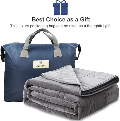 OMYSTYLE King Size Weighted Blanket 20lbs(88''x104'', Double-Sided), Reversible Weighted Blanket with Warm Short Plush and Cool Tencel Fabric for All Season Use - Carry Bag Included