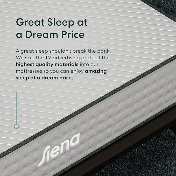 Siena 10” King Hybrid Firm Mattress with Bed Frame - Grey - Memory Foam & Innerspring System - Premium Pressure Relieving Layers - 180-Night Trial - 10 Year Mattress Warranty - Easy Assembly
