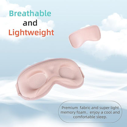 Side Sleeper Eye Mask, Blackout Eye Mask Sleeping, 3D Sleep Mask for Side Sleeper for Women Men,Eye Masks for Sleeping,Pink