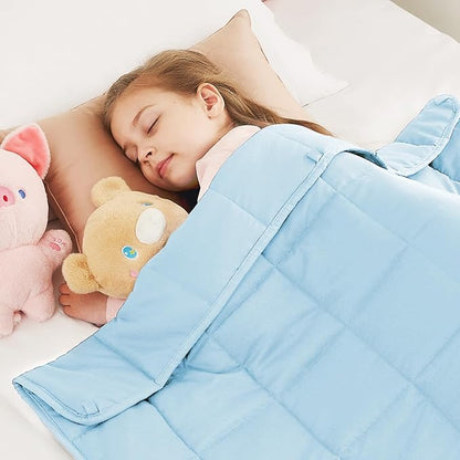 CuteKing Weighted Blanket - Weighted Blanket with Premium Glass Beads - Breathable Heavy Blanket for Comfort Sleep - Thick Blanket All Season (10lbs, 40"x60", Light Blue)