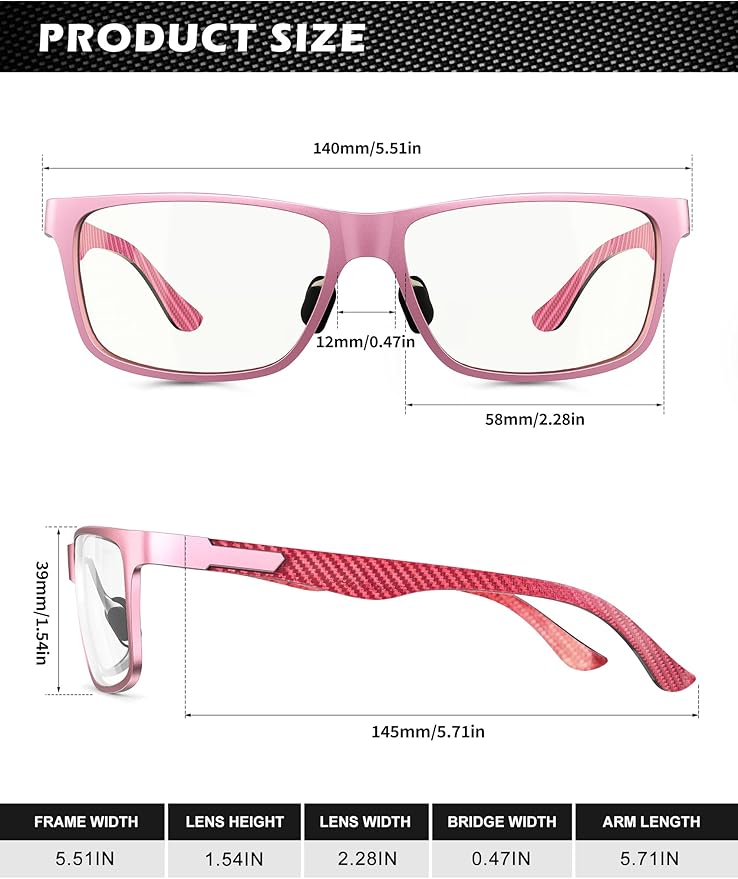ANYLUV Blue Light Blocking Glasses Men Computer Gaming Glasses Lightweight Al-Mg Metal Anti Eyestrain Eye Protection