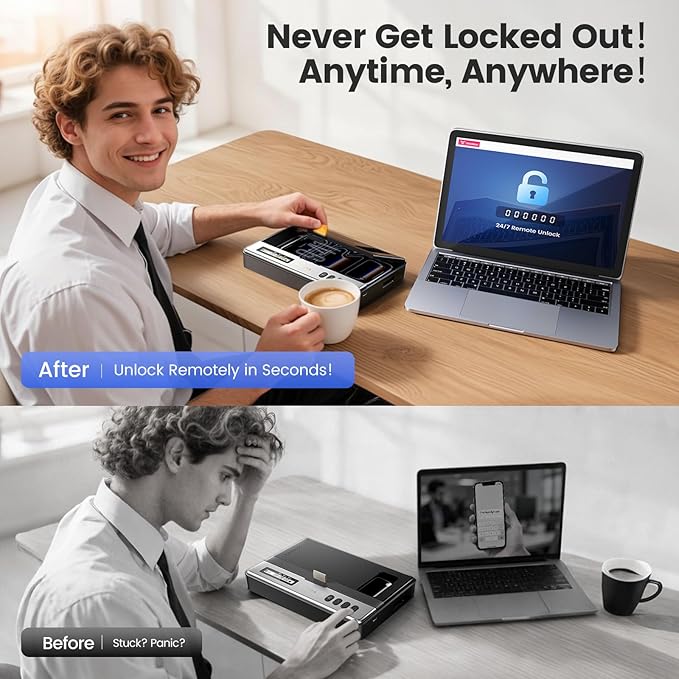 Vaydeer Phone Lock Box with Timer, Timed Phone Jail Locker, Locking Safe Storage for Phone, Easy to Use, Stay Focused, Build Better Habits, Live Balanced
