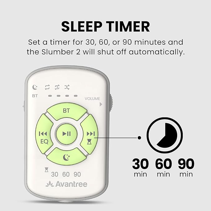 Avantree Slumber 2 – Bluetooth Pillow Speaker for Sleeping with 4 Ultra-Flat Speakers, White Noise, Remote Control & Sleep Timer, Soft Sleep Headphones Design for Side Sleepers – Beige