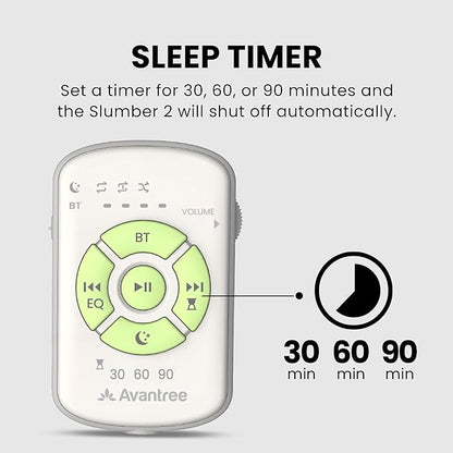 Avantree Slumber 2 – Bluetooth Pillow Speaker for Sleeping with 4 Ultra-Flat Speakers, White Noise, Remote Control & Sleep Timer, Soft Sleep Headphones Design for Side Sleepers – Beige