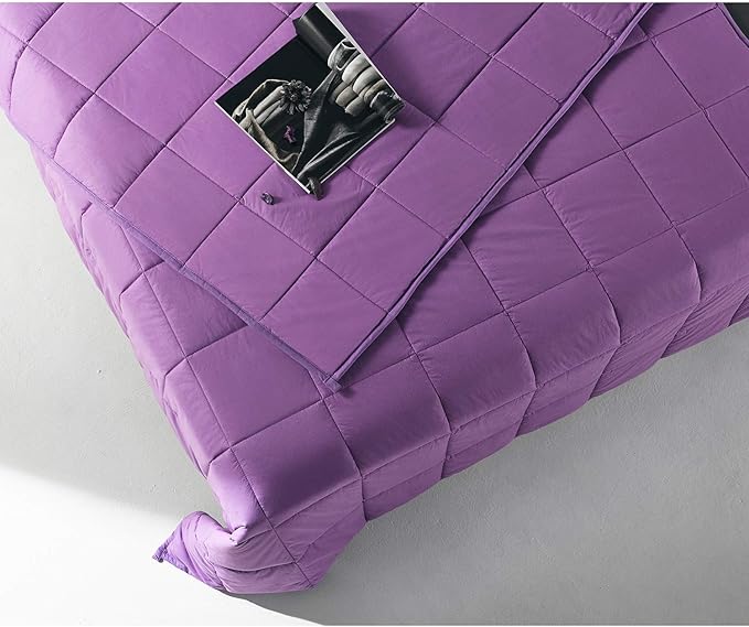 RelaxBlanket Weighted Blanket | 60''x80'',12lbs | for Individual Between 110-160 lbs | Premium Cotton Material with Glass Beads | Purple