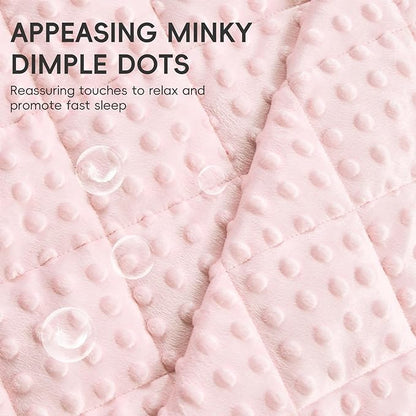 yescool Pink Weighted Blanket 7 Pounds Twin Size Cooling Weighted Throw Blanket, Minky Heavy Blankets Warm Weighted Comforter, Big Washable Thick Blankets Gift for 60-90lbs, 40 * 60in