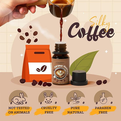 SALUBRITO Coffee Fragrance Oils Set, Premium Essential Oils for Diffuser, Candle, Soap Making, Blueberry Muffin, Eggnog Latte, Caramel Machhiato, Cafe Mocha, French Vanilla, Hot Chocolate, Scented Oil