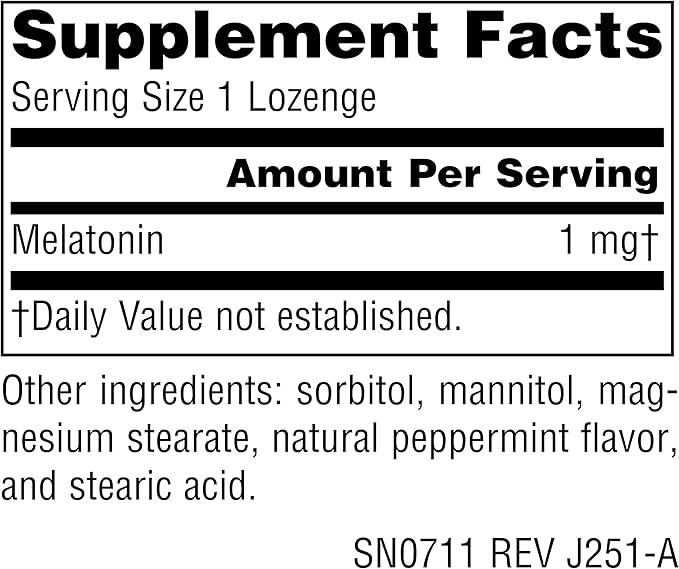 Source Naturals Melatonin Helps Promote Sleep* 1 mg - 300 Peppermint Flavored Lozenges