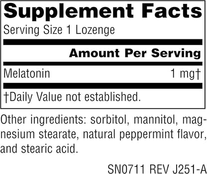Source Naturals Melatonin Helps Promote Sleep* 1 mg - 300 Peppermint Flavored Lozenges