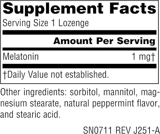 Source Naturals Melatonin Helps Promote Sleep* 1 mg - 300 Peppermint Flavored Lozenges