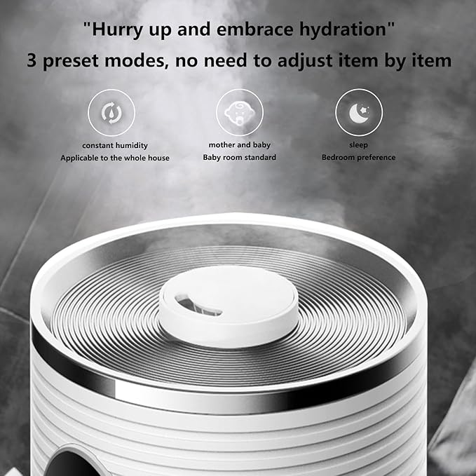 Floor-standing Air Humidifier for Home Living Room and Bedroom with Water Pump Smart WIFI Humidifier Large Capacity Large Mist Volume UV Purification Atomizer (Black)