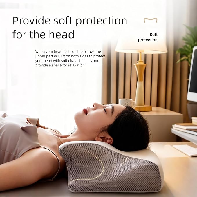 2026 Upgraded Air Way Sleep Apnea Pillow - Premium Memory Foam, Breathable & Not Stuffy, Ergonomic Design for Side/Back/Stomach Sleepers (Black)