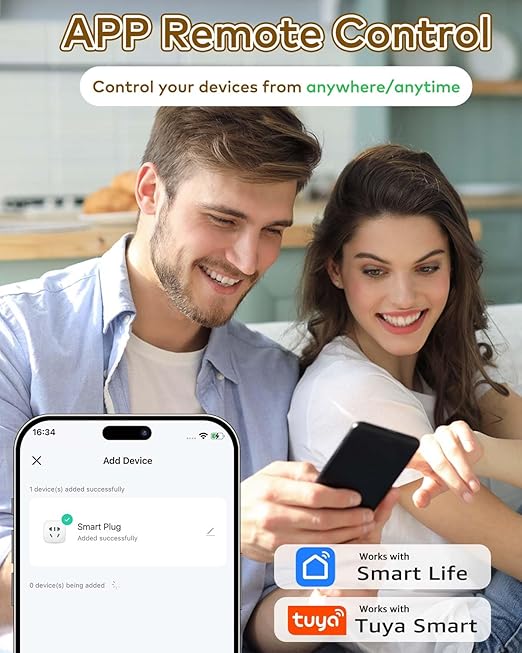 Wireless Remote Control Outlet Plug,NineLeaf Smart Outlets for Household,On Off 3 Smart Plugs 2 Switches Compatible with Tuya,Alexa and Google Assistant,Timer Outlet,No Wiring,White