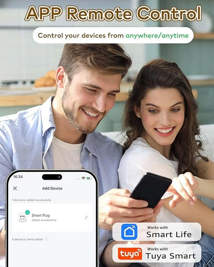 Wireless Remote Control Outlet Plug,NineLeaf Smart Outlets for Household,On Off 3 Smart Plugs 2 Switches Compatible with Tuya,Alexa and Google Assistant,Timer Outlet,No Wiring,White