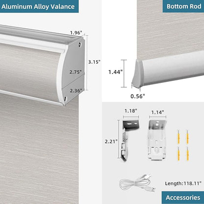 SmartWings Motorized Roller Shades Work with Homekit, Alexa Google, 100% Blackout Smart Blinds for Windows, Cordless Remote Control Window Shades, Essential Cream, Customized Size