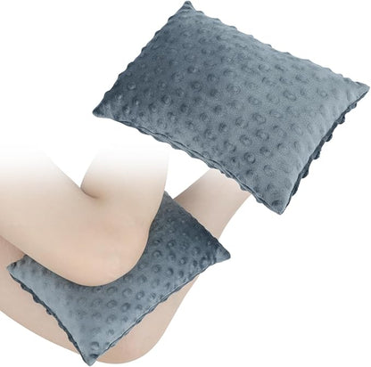 2 Pcs Soft Knee Pillow for Side Sleepers, Pressure Pillows Between Legs 11"x7" Small Knee Pillow Joints Cushion for Sleeping Hip and Back Pain, Minky Dot Dark Gray