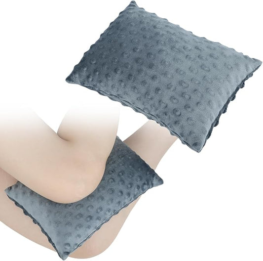 2 Pcs Soft Knee Pillow for Side Sleepers, Pressure Pillows Between Legs 11"x7" Small Knee Pillow Joints Cushion for Sleeping Hip and Back Pain, Minky Dot Dark Gray
