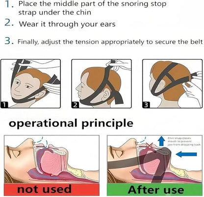 Breathable Upgraded Anti-Snoring Chin Strap with Mesh Structure, Adjustable Jaw Protection Anti-Snoring Strap, Durable Material for Improved Tear Resistance, Comfortable Natural Solution Snore Stopper