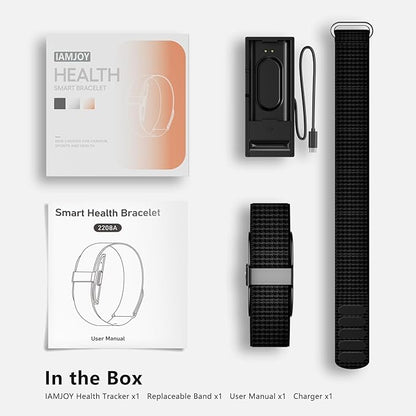 IAMJOY Smart Health Wristband, Wearable Activity & Fitness Tracker for Multi-Sport Mode, All-Day Automatic Continuous Monitoring of Health Data, Improve Sleep, Stress & Wellness, with Free App, Black
