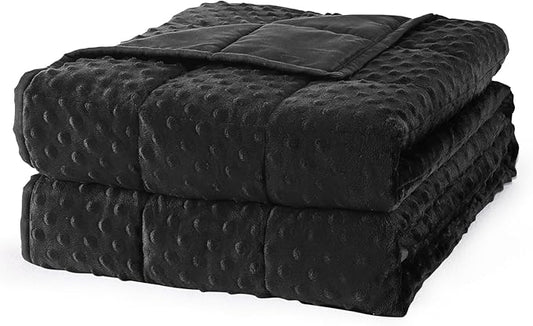 Mr. Sandman Weighted Blanket for Adults, Heavy Blanket for Woman, Man Sleeping/Calm, Soft and Cozy Weighted Throw Blankets, Machine Washable, 60 x 80in, 20 lbs, Black