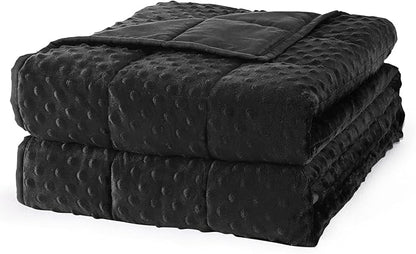 Mr. Sandman Weighted Blanket for Adults, Heavy Blanket for Woman,Man Sleeping/Calm, Soft and Cozy Weighted Throw Blankets, Machine Washable, 48 x 72in, 15 lbs, Black