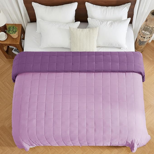 King Size Weighted Blanket for Adults (25 lbs, 80” x 87”, Purple) Cooling Heavy Blanket for Sleeping Perfect for 240-260 lbs, Breathable Blanket for Adults & Couple All Season, Machine Washable