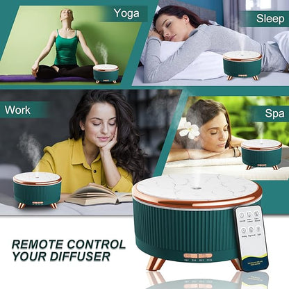 Diffusers for Essential Oils Large Room, 500ml Aromatherapy Diffuser Cool Mist Humidifier with Remote Control,7 Colors Lights & 5 Mist Mode Waterless Auto Off for Women Office Home