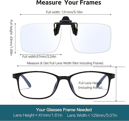 Trysee Blue Light Clip Ons for Glasses for Men Women Blue Light Blocker Fit Over Computer Glasses TS801