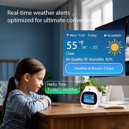 AI Voice-Controlled Smart Kids Alarm Clock, Sleep Trainer, ok to Wake Clock, Kids Clocks for Kids bedrooms, White Noise Sound Machine Timer Cool Stuff Robot Toys for Boys and Girls