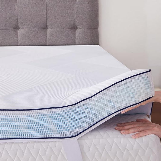 3 Inch Memory Foam Mattress Topper Twin Size Ventilated Breathable Cooling Mattress Pad with Removable Soft Cover Portable Bed Topper for Back Pain and Pressure Relief, CertiPUR-US Certified