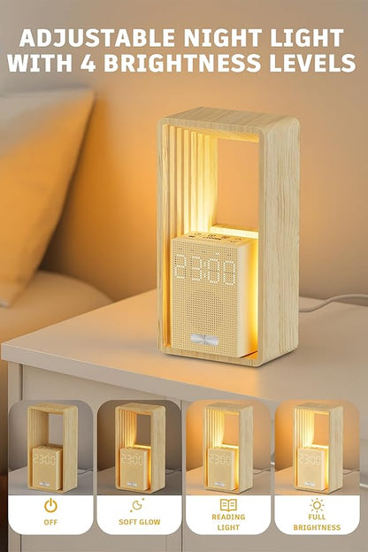 Sunrise Alarm Clock with Wake-Up Light: Dual Alarm White Noise Sound Machine with USB Charger, 9 Sleep Aids, Dimmable Display, Auto Timer, Ideal Night Light for Heavy Sleeper, Kid, Bedroom